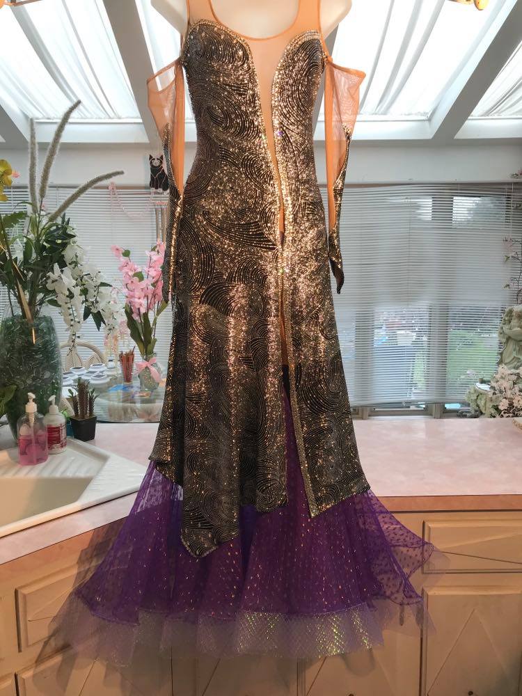 Black Swarovski Crystal-Embellished Mermaid Gown