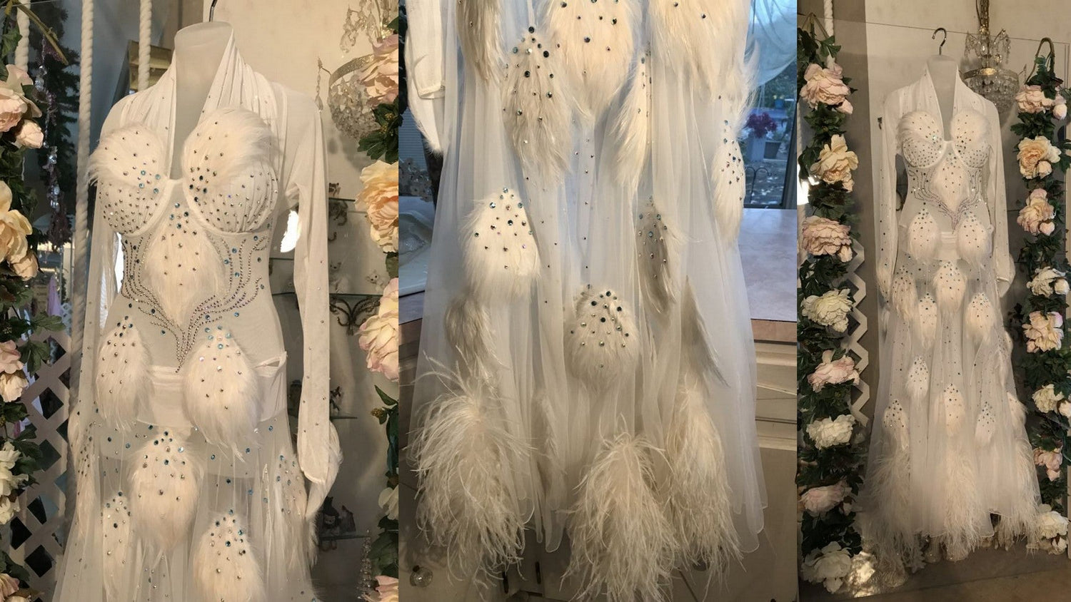 Ballroom Dresses with Feathers