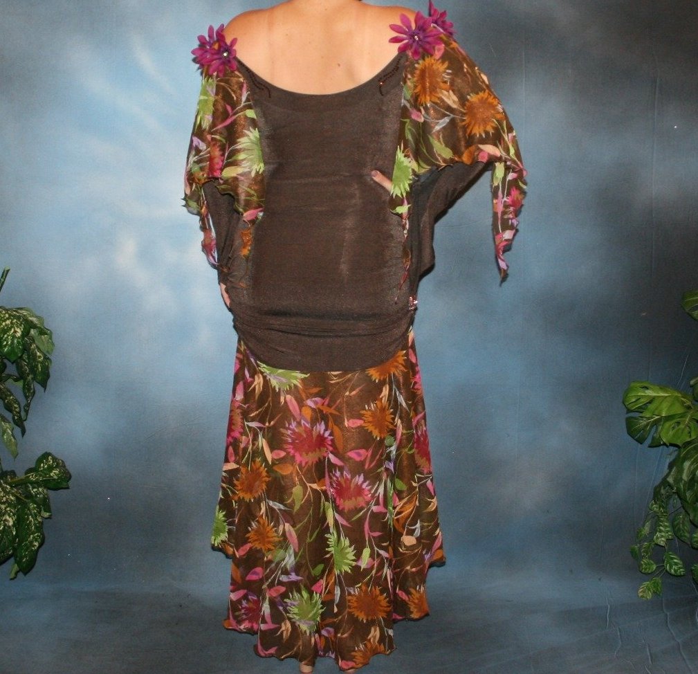 Brown Ballroom Dress-Fall Flowers 3