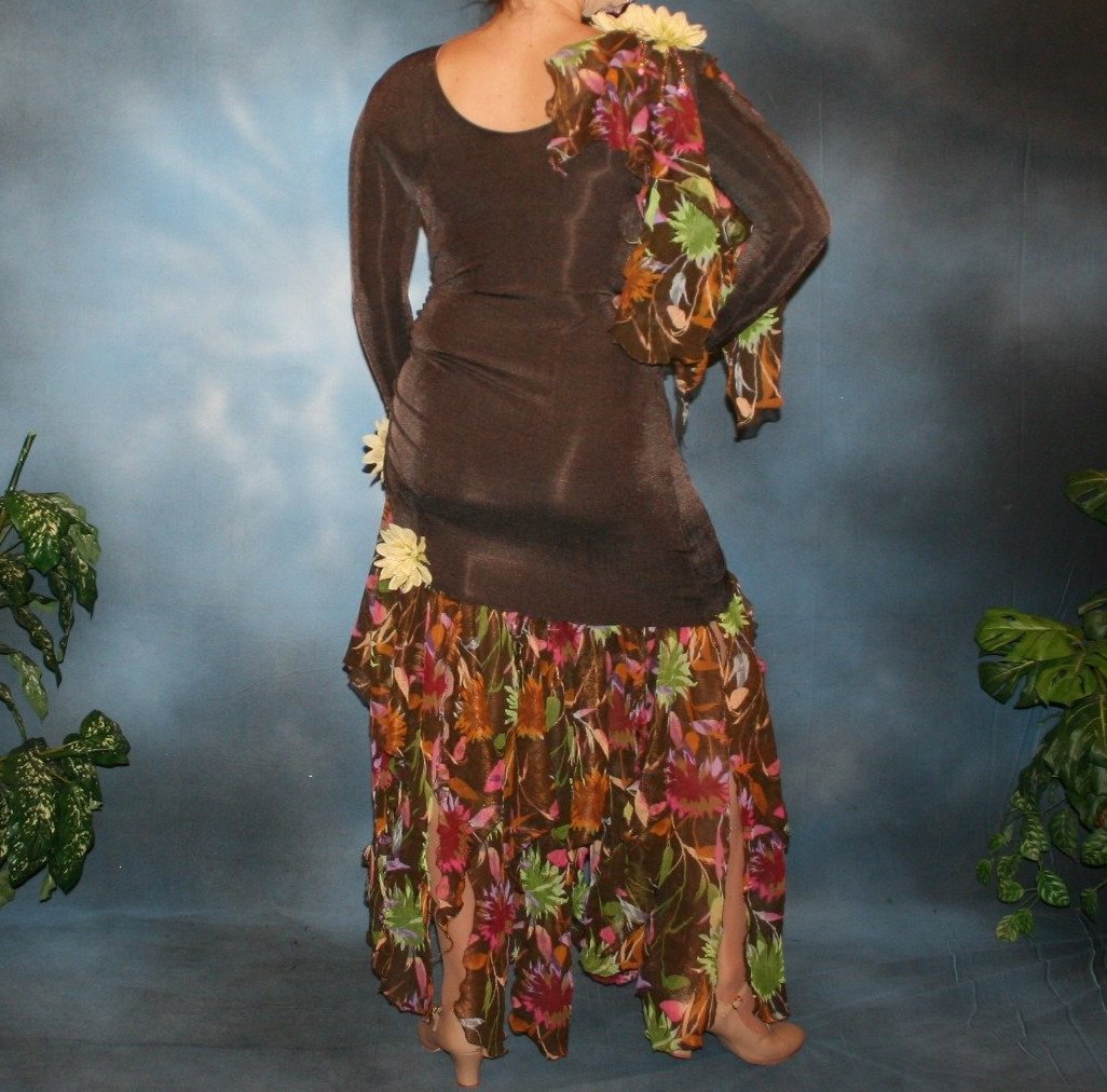 Brown Ballroom Dress-Fall Flowers 2