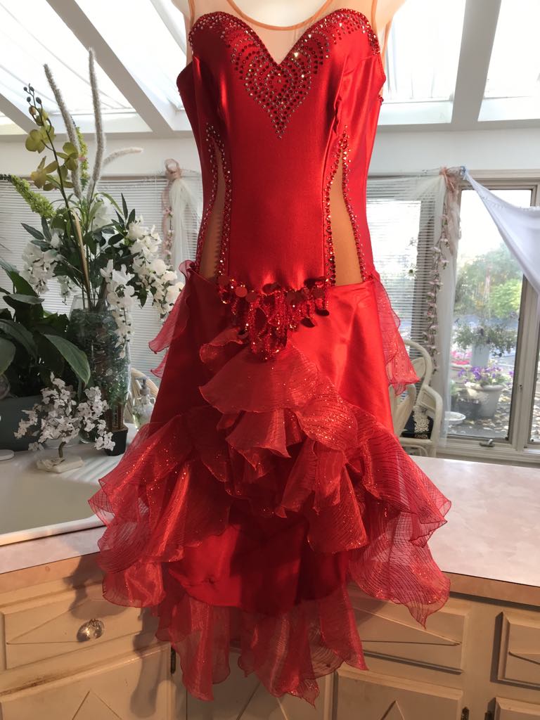 Red Latin-Rhythm-Tango Converta Dress-Amaryllis