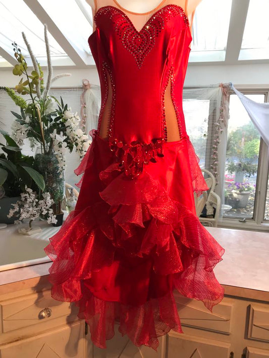 Red Latin-Rhythm-Tango Converta Dress-Amaryllis