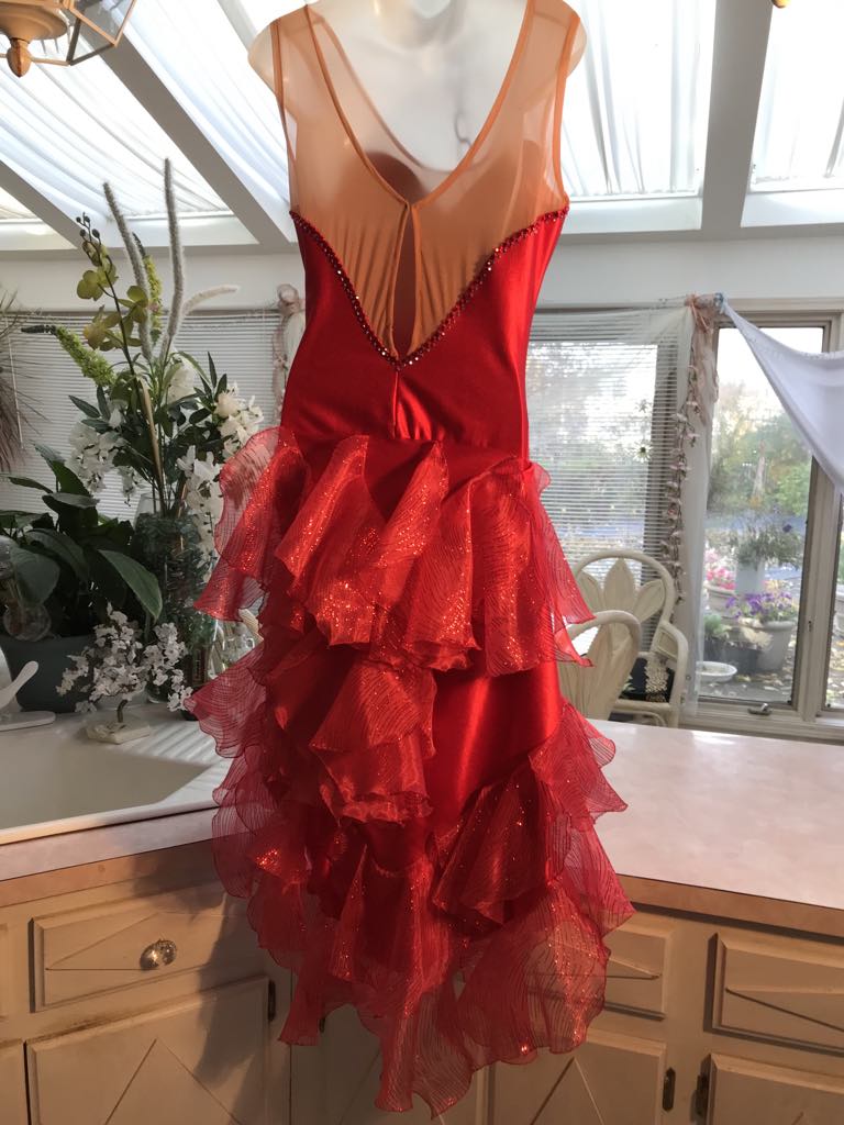 Red Latin-Rhythm-Tango Converta Dress-Amaryllis