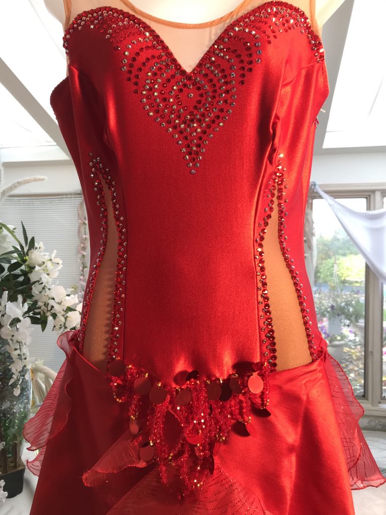 Red Latin-Rhythm-Tango Converta Dress-Amaryllis