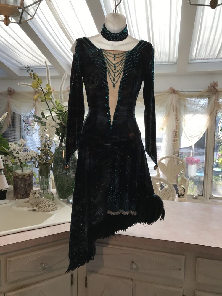 Black & Blue Converta Ballroom Dress with 3 Skirts-Midnight Magic