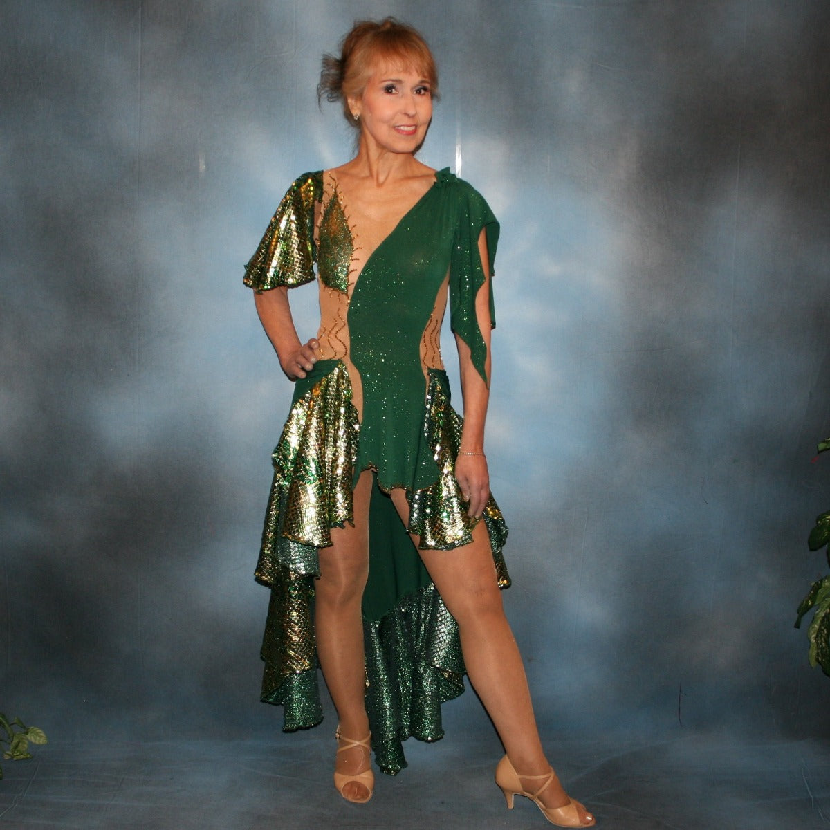 Green gold dress illusion hotsell