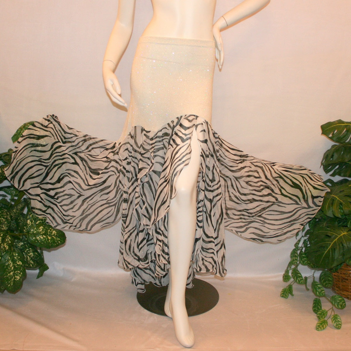 Zebra Print Ballroom Skirt-Savage