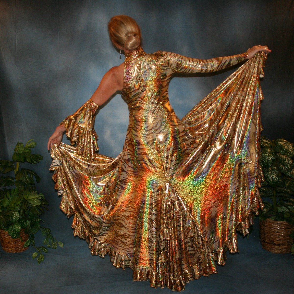 Women Shiny Sequins Fringed Latin Dance Dress Adjustable Spaghetti